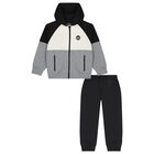 Boys Black, Ivory & Grey Tracksuit, 1, hi-res