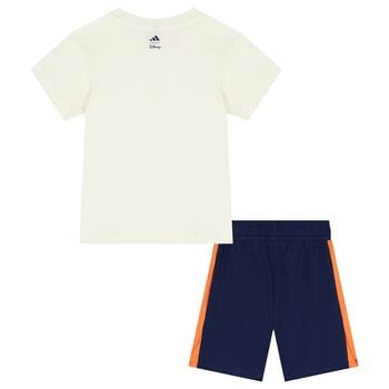 Boys Ivory & Navy Blue Disney Shorts Set