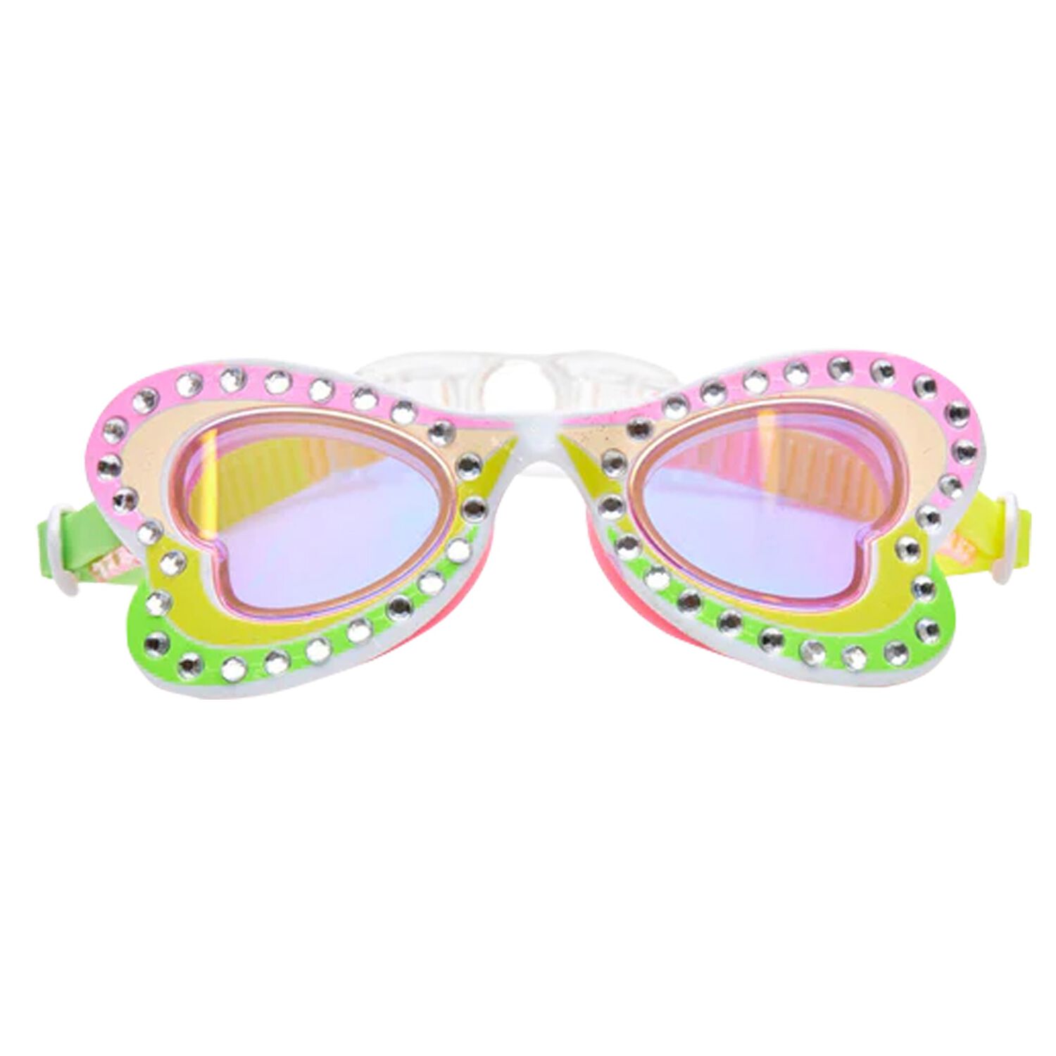 Girls Multi-Coloured Butterfly Swimming Goggles, 2, hi-res image number null