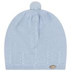 Baby Boys Blue Logo Knitted Hat, 2, hi-res