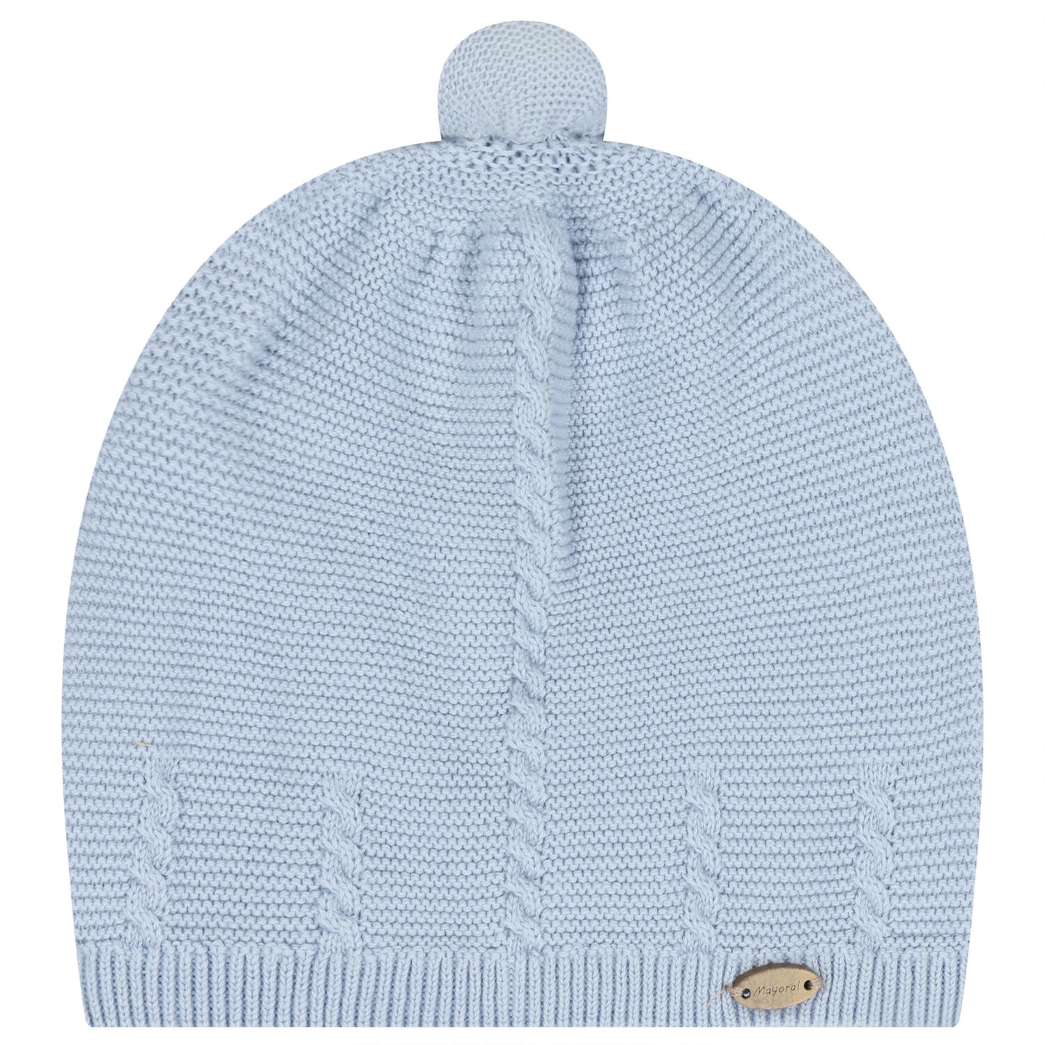 Baby Boys Blue Logo Knitted Hat, 2, hi-res