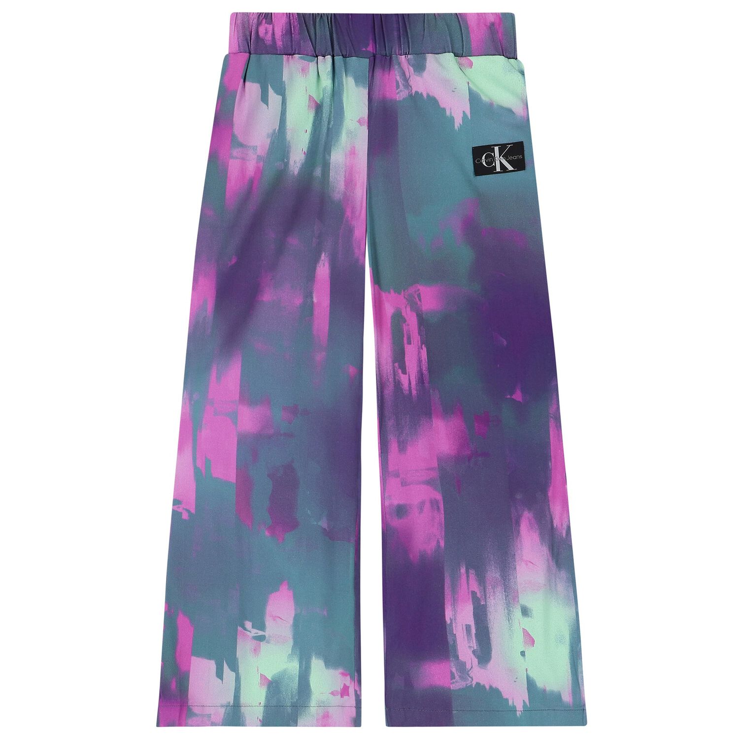 Girls Purple & Blue Logo Trousers, 1, hi-res