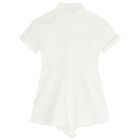 Girls White Diamante Logo Shirt Dress , 1, hi-res