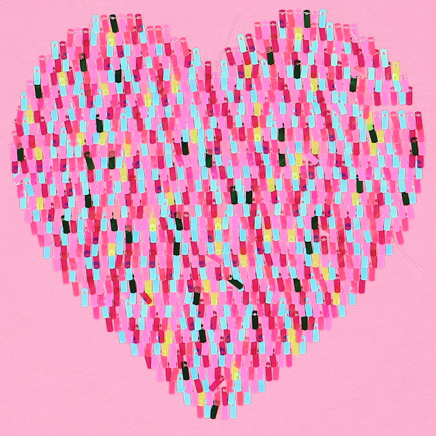 Girls Pink Embellished Heart T-Shirt, 1, hi-res