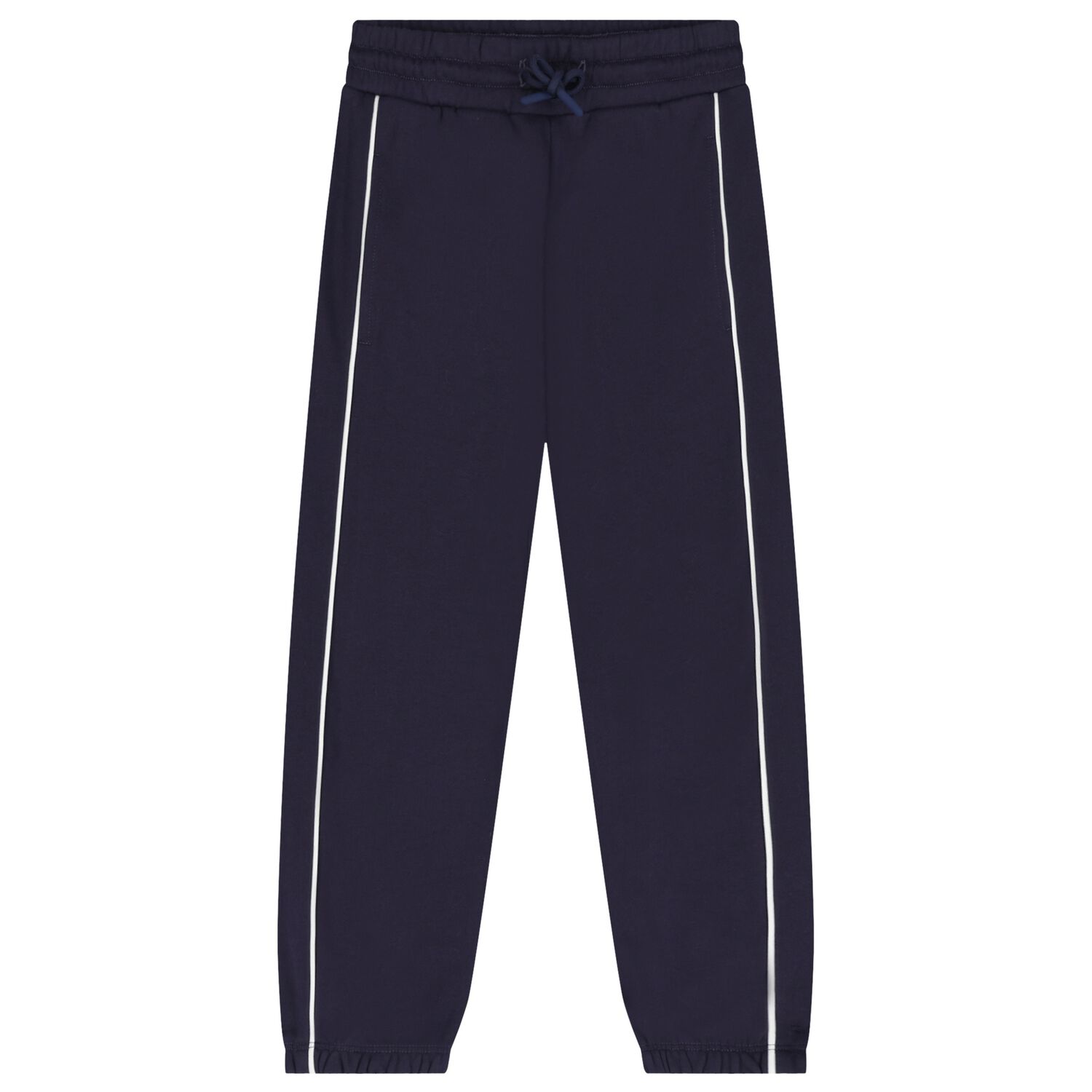 Boys Navy Blue Tiger Logo Joggers, 1, hi-res