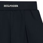 Girls Navy blue Logo Pleated Skirts, 1, hi-res