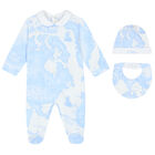 Baby Boys Blue Geo Map Babygrow Set, 1, hi-res