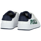 Boys White Logo Trainers, 1, hi-res