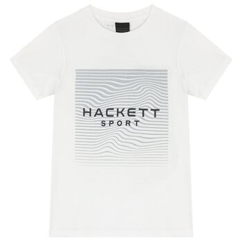 Hackett London Boys White Logo T-Shirt, 2 Boys White Logo T-Shirt