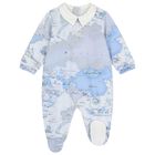 Baby Boys Ivory & Blue Geo Map Babygrow Gift Set, 1, hi-res