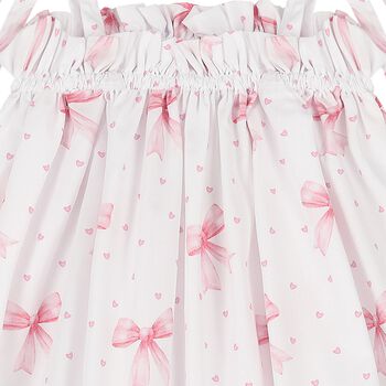 Girls White & Pink Sea Shell Beach Dress