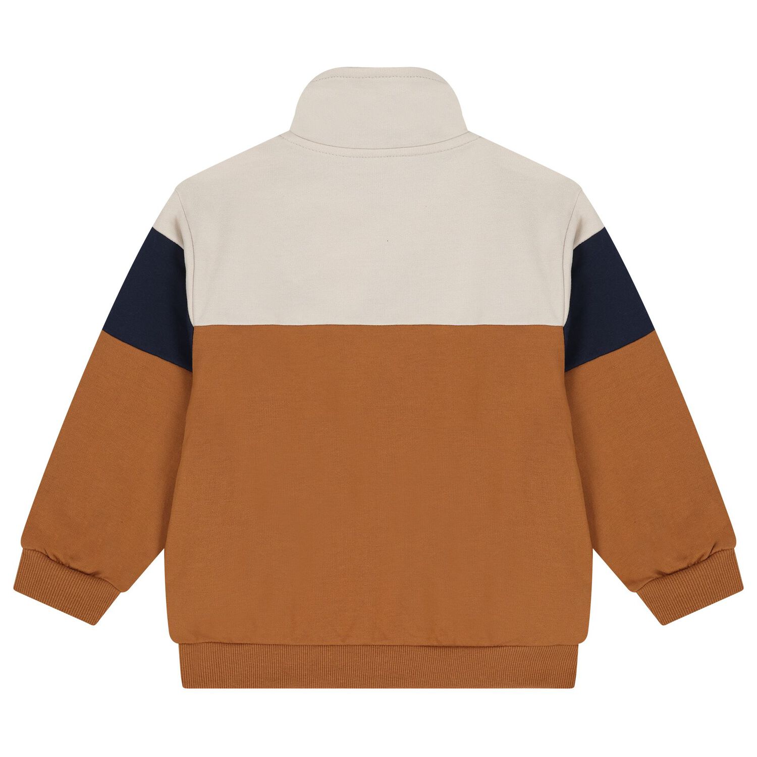 Boys Ivory, Beige & Navy Blue Tracksuit, 1, hi-res