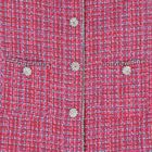 Girls Pink Tweed Diamante Dress, 1, hi-res