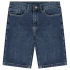 Boys Blue Denim Shorts, 1, hi-res