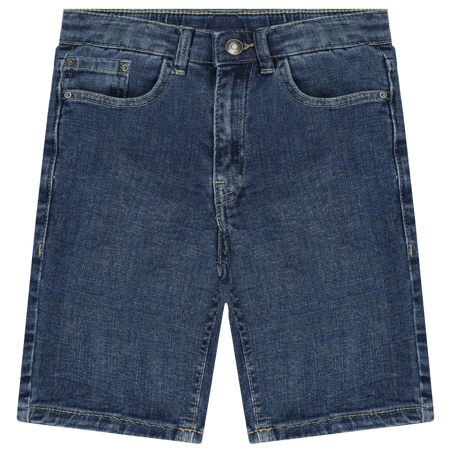 Boys Blue Denim Shorts, 1, hi-res