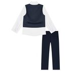 Boys Navy & White Suit Set, 1, hi-res