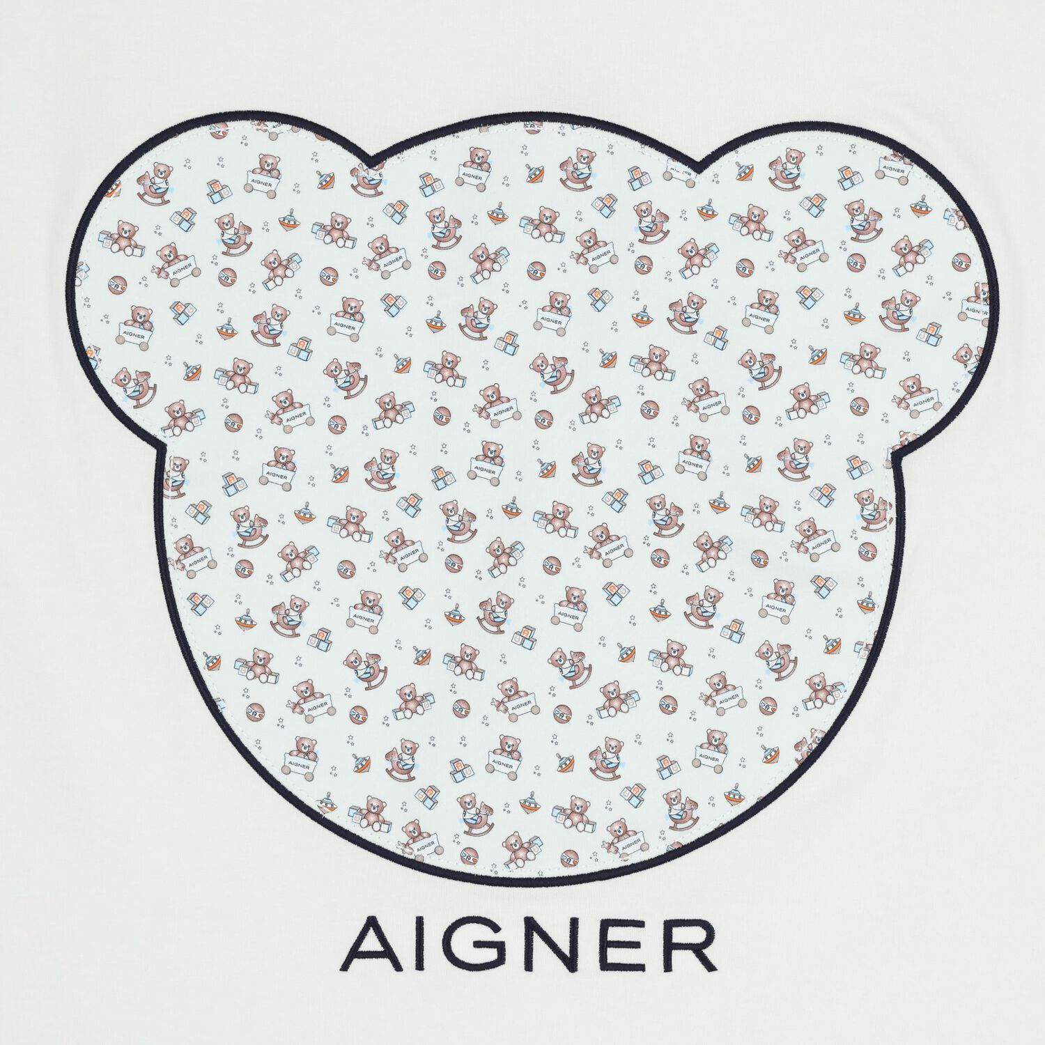 Baby Boys White & Blue Teddy Bear Blanket, 2, hi-res