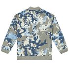 White & Grey Camoflague Logo Zip Up Top, 1, hi-res