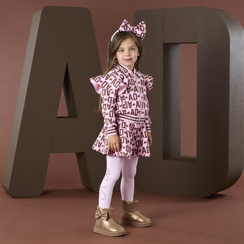 Girls Metallic Gold Faux Leather Bow Boots