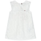 Baby Girls White Logo Dress, 1, hi-res