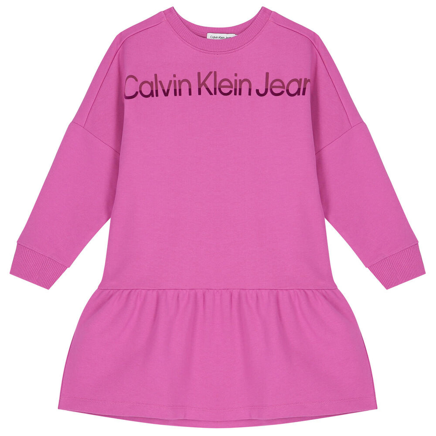 Girls Pink Logo Sweatshirt Dress, 1, hi-res image number null