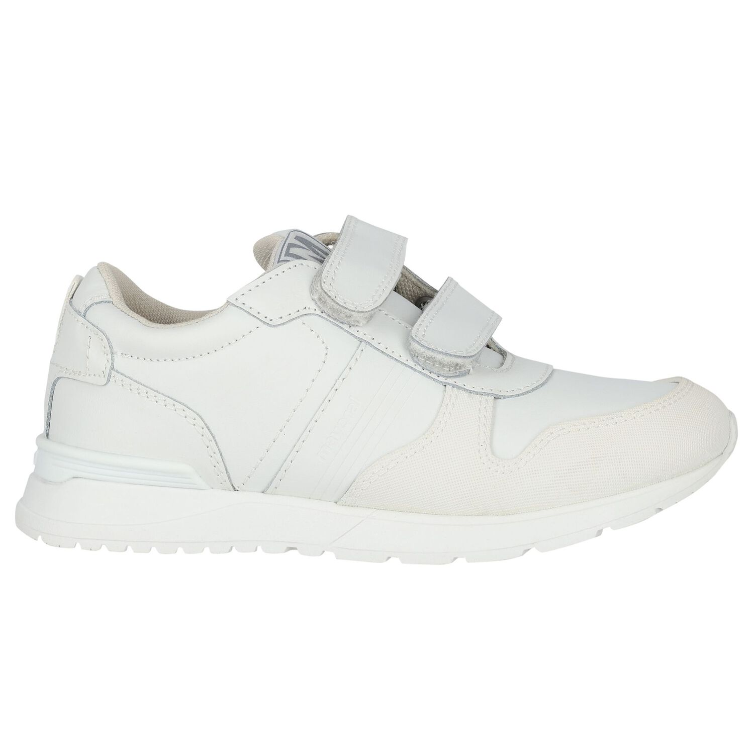 Boys White Logo Trainers, 1, hi-res