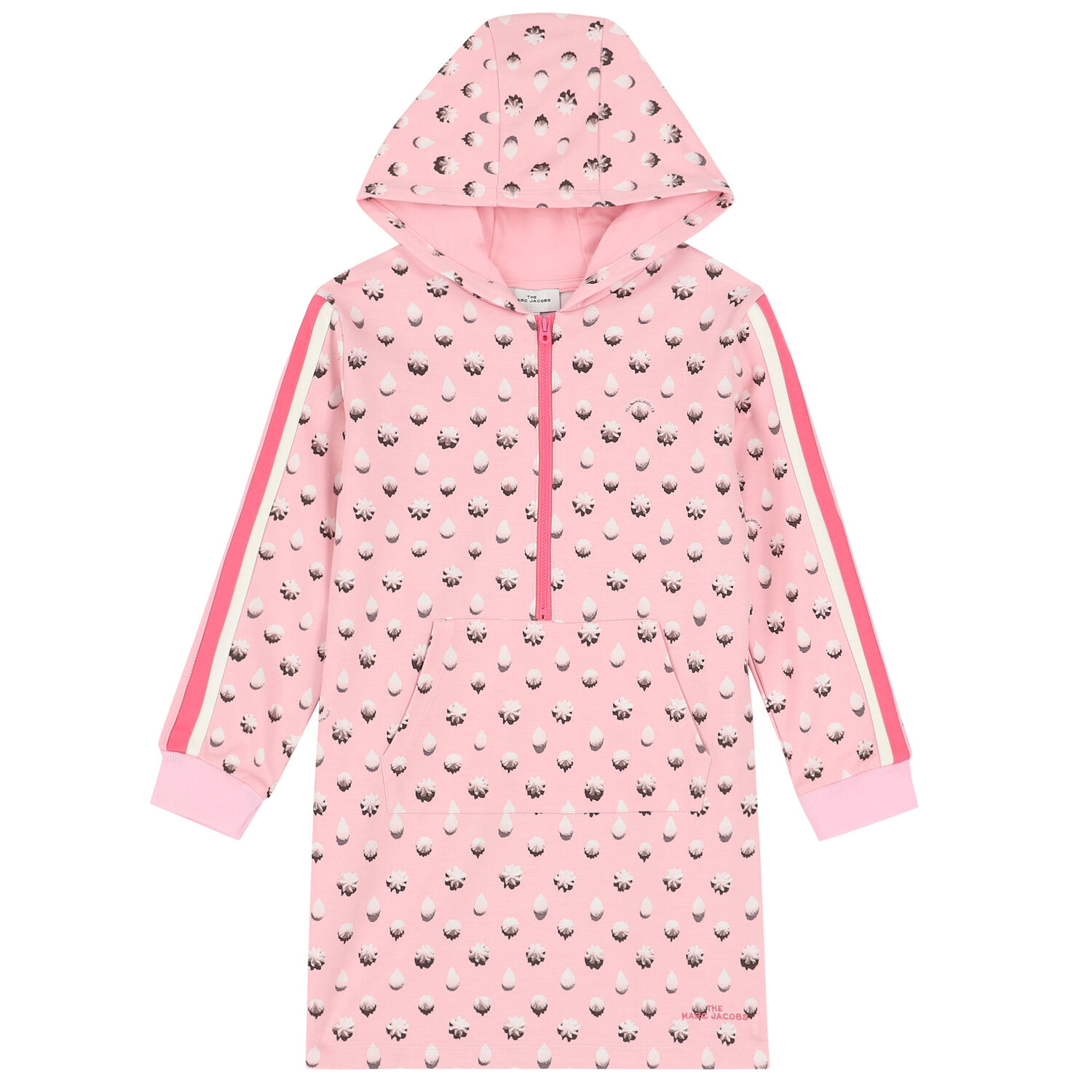 Girls Pink Printed Dress, 1, hi-res