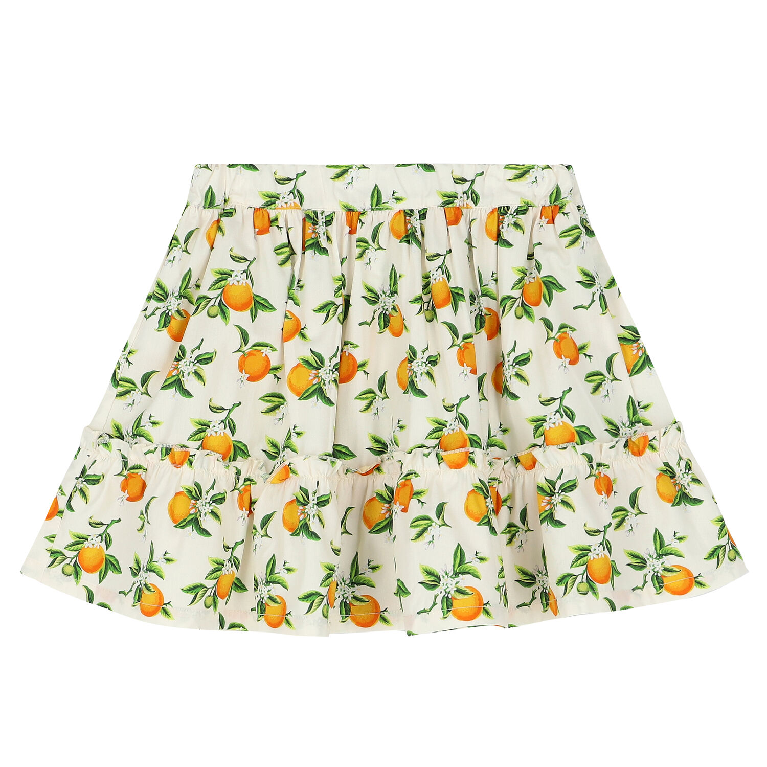 Girls Ivory & Orange Skirt Set, 1, hi-res
