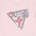 Girls Pink Embellished Logo T-Shirt, 4, hi-res