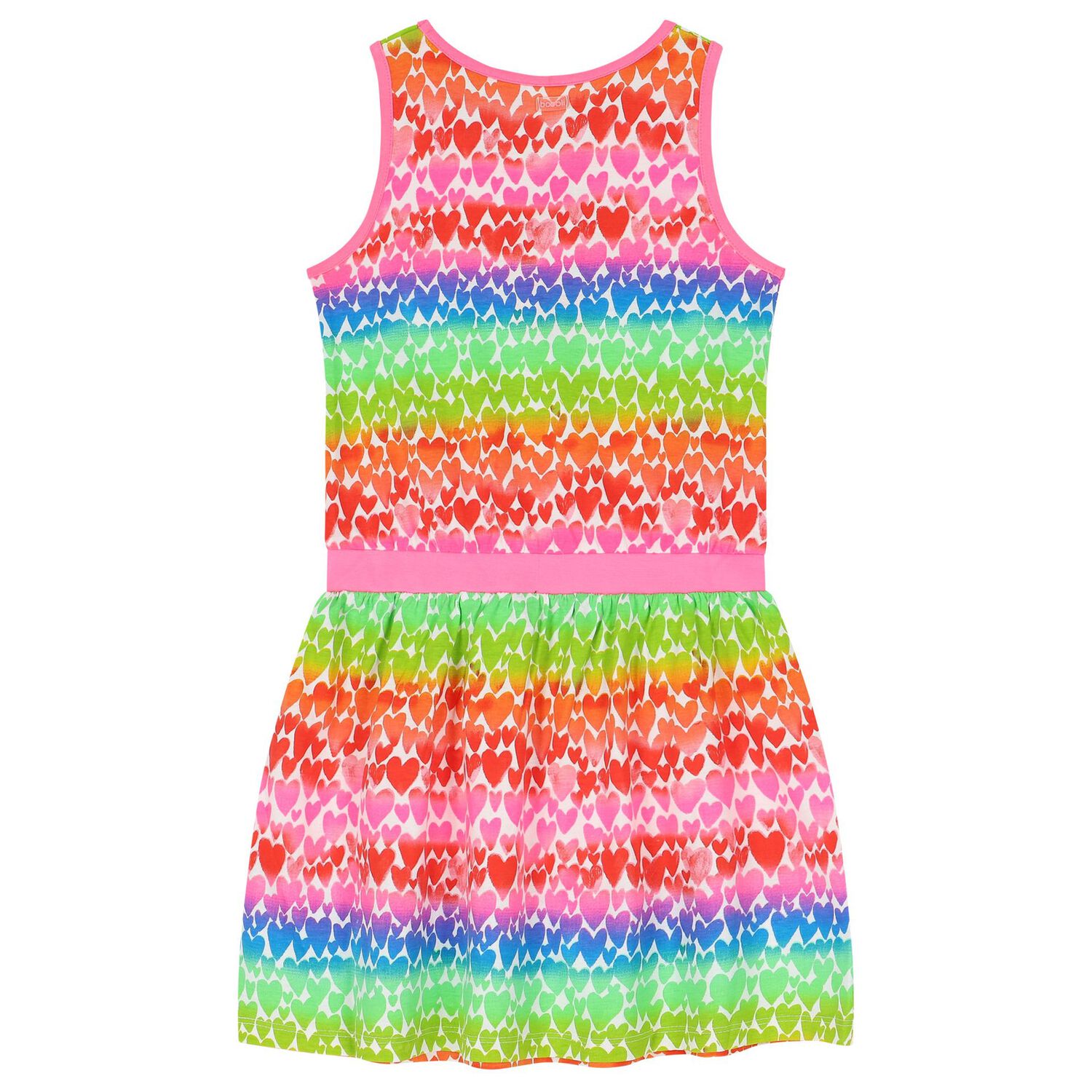 Girls Multi-Coloured Hearts Dress, 1, hi-res