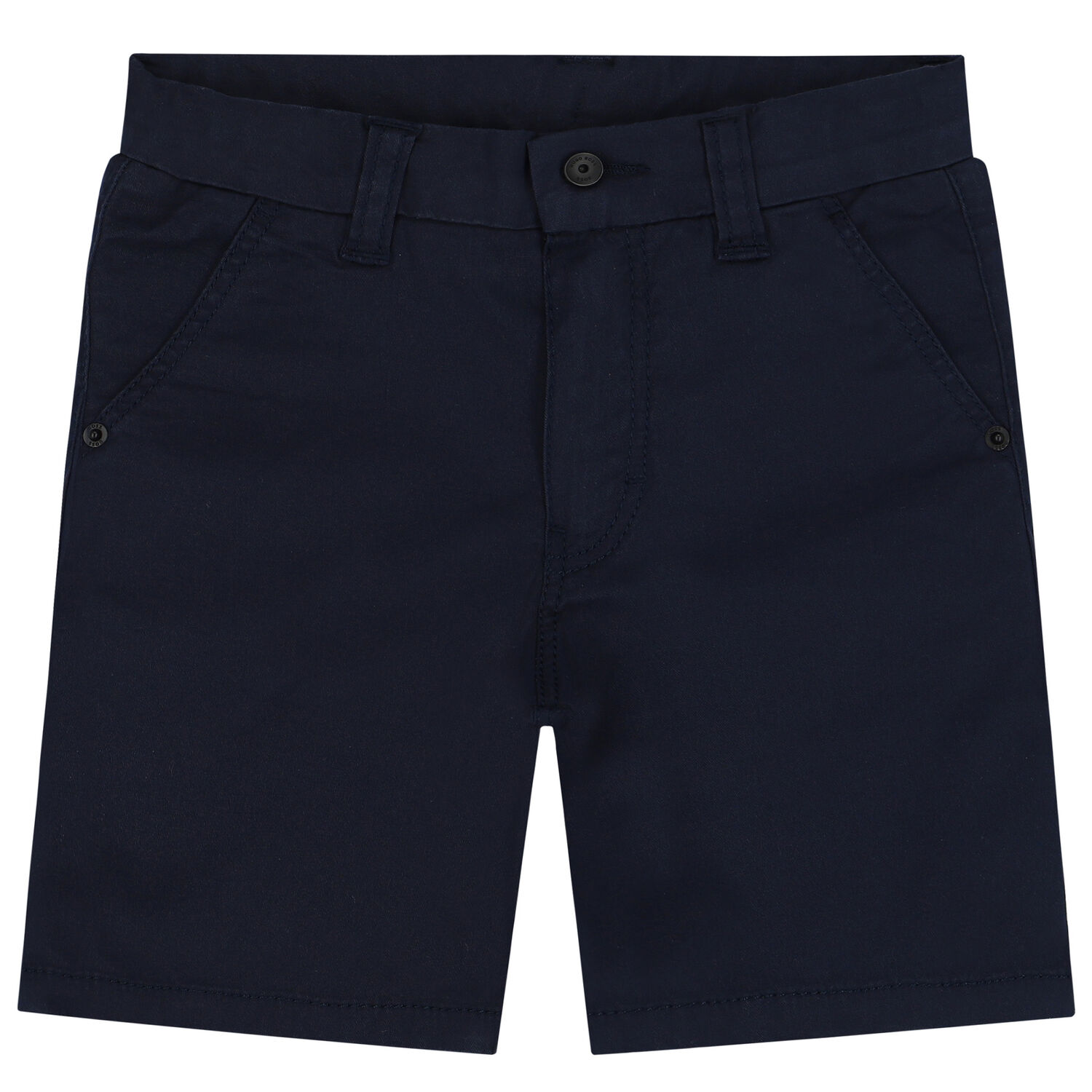 Younger Boys Navy Blue Chino Shorts, 1, hi-res