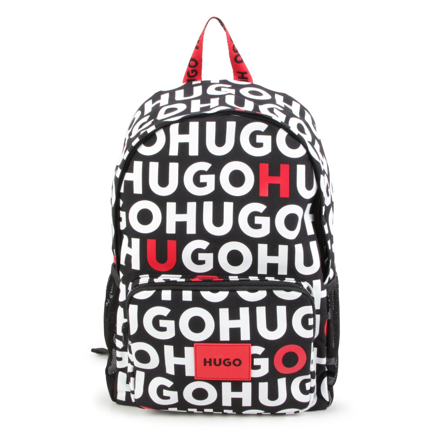 Boys Black & White Logo Backpack, 1, hi-res