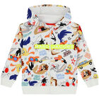 White Looney Tunes Zip Up Top, 1, hi-res