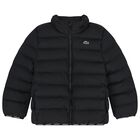 Boys Black Logo Puffer Jacket, 1, hi-res