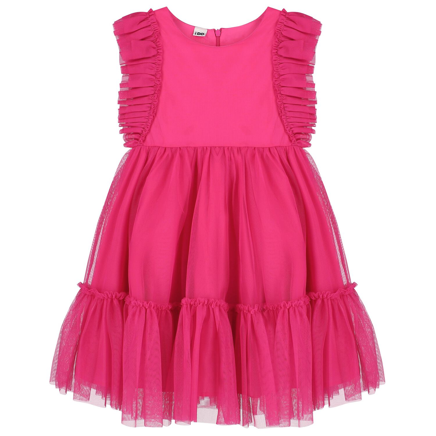 Girls Pink Ruffled Tulle Dress, 1, hi-res image number null