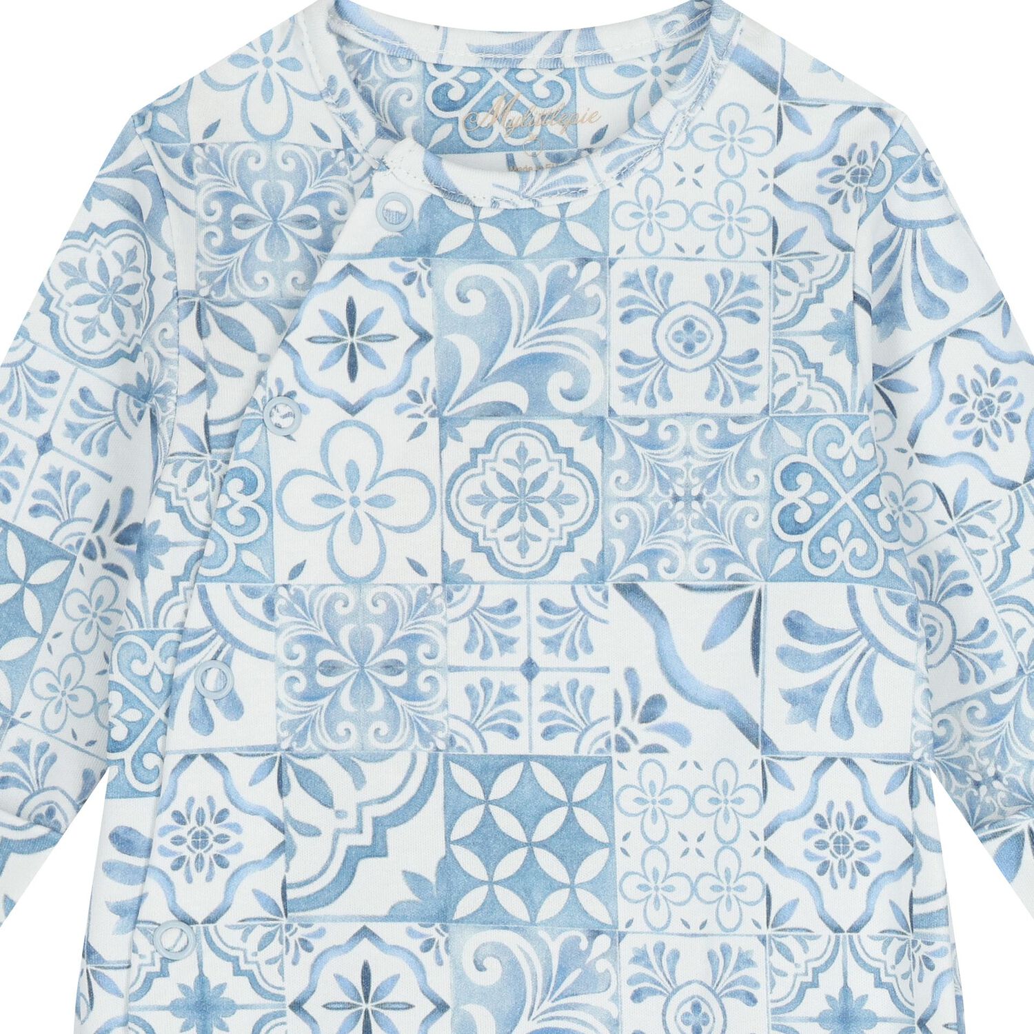 Baby Boys Blue & White Babygrow, 1, hi-res