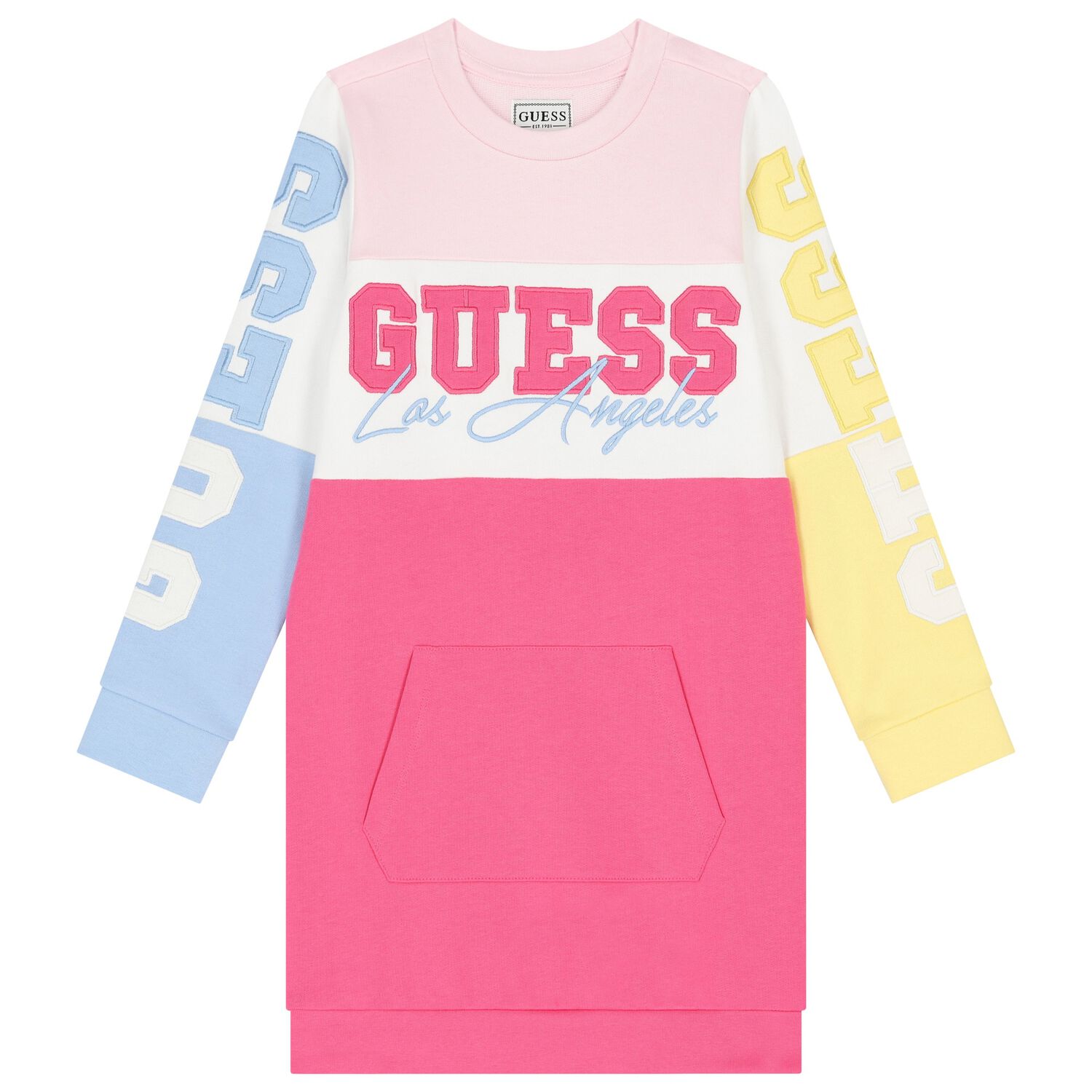 Girls Multi-Coloured Sweatshirt Dress, 1, hi-res