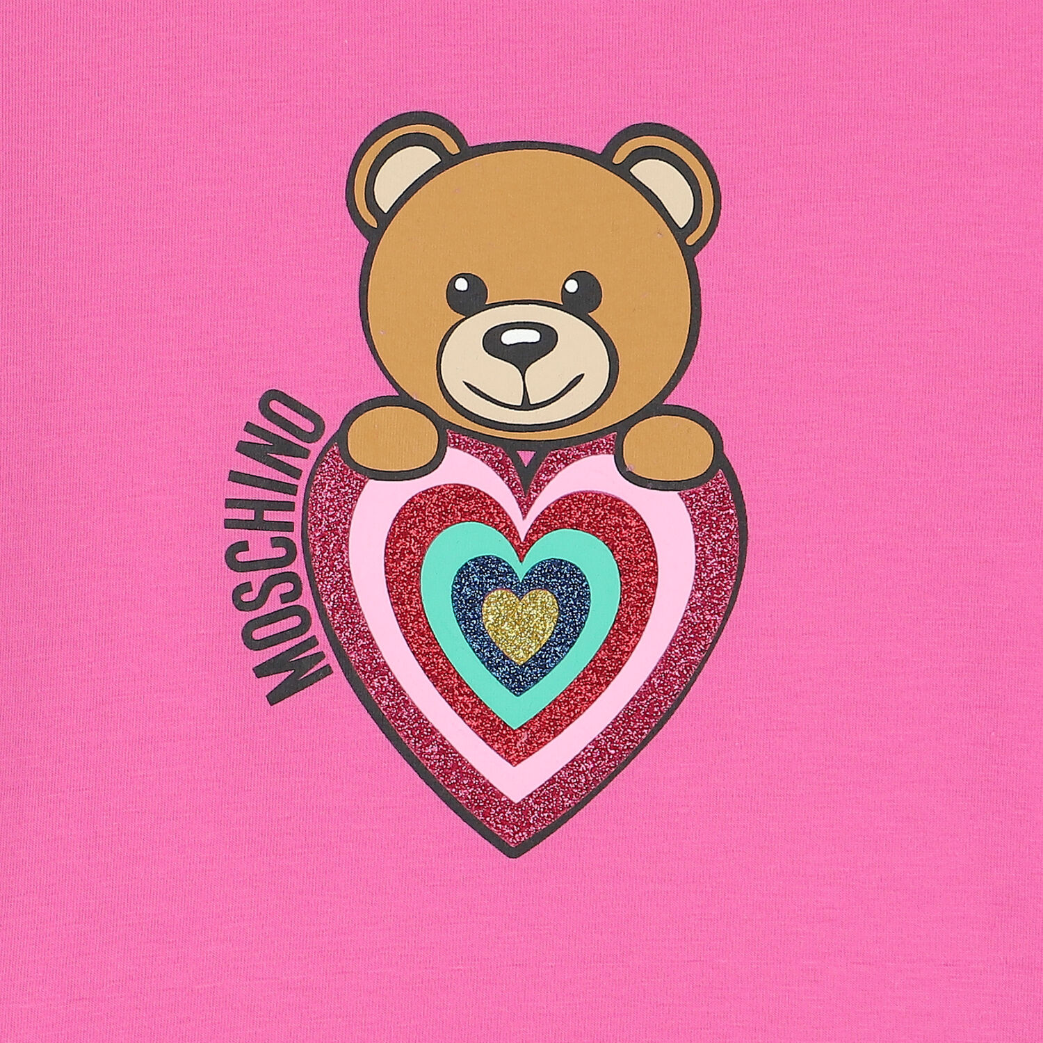 Girls Pink Teddy Logo T-Shirt, 1, hi-res