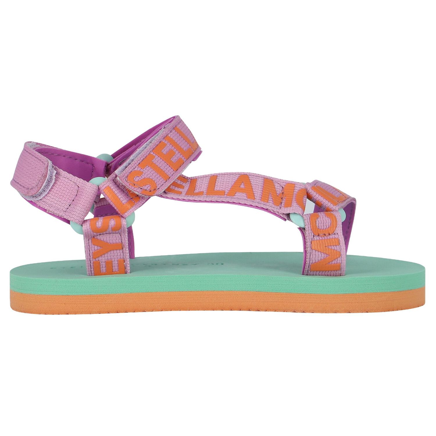Girls Purple, Orange & Aqua Logo Sandals, 1, hi-res
