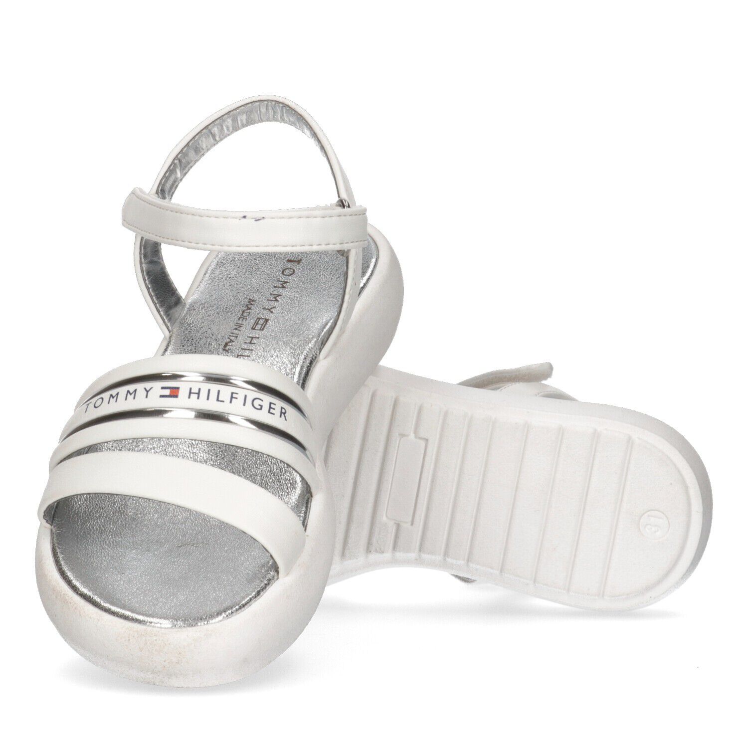 Girls White Logo Sandals, 1, hi-res image number null