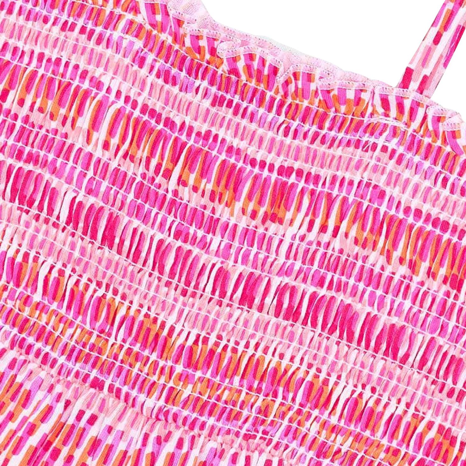 Girls Pink Smocked Playsuit, 2, hi-res image number null