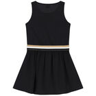 Girls Black Logo Dress, 1, hi-res