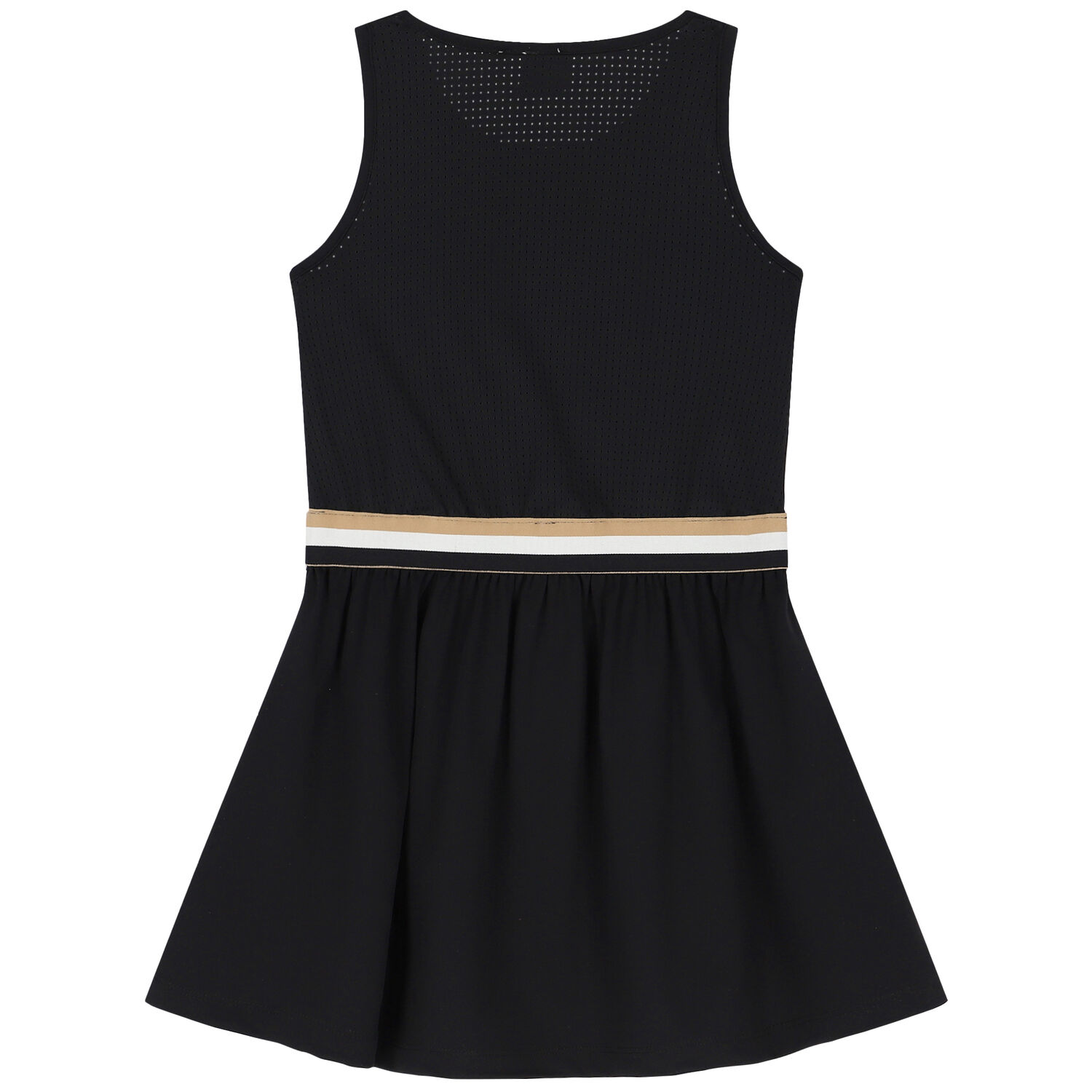 Girls Black Logo Dress, 1, hi-res