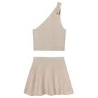 Girls Beige Skirt Set, 1, hi-res