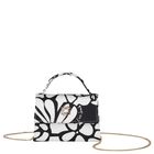 Girls White & Black Floral Handbag, 1, hi-res