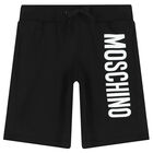 Boys Black Logo Shorts, 1, hi-res
