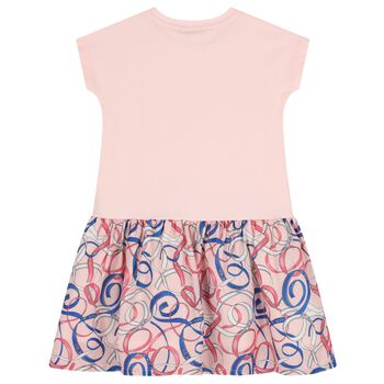 Girls Pink Ribbon Logo Dress