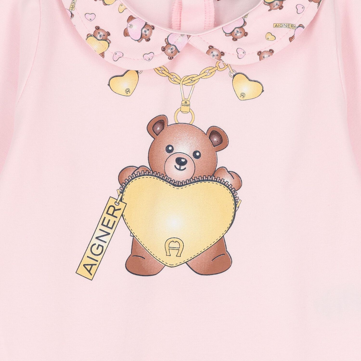 Baby Girls Pink Teddy Bear Logo Babygrow, 2, hi-res