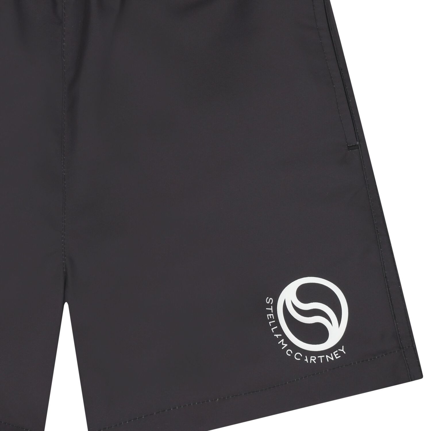 Boys Black Logo Swim Shorts, 1, hi-res