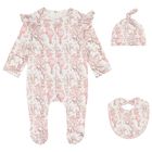 Baby Girls White & Pink Africa Babygrow Gift Set, 1, hi-res